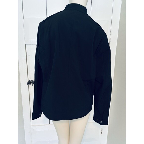 Michael Kors Men’s Tech Racing Shell Jacket Coat Black Zip Up Pockets Medium - Picture 2 of 15